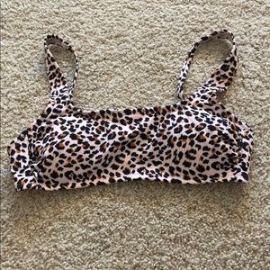 pink leopard printed bikini top